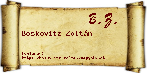 Boskovitz Zoltán névjegykártya