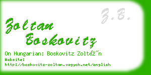 zoltan boskovitz business card